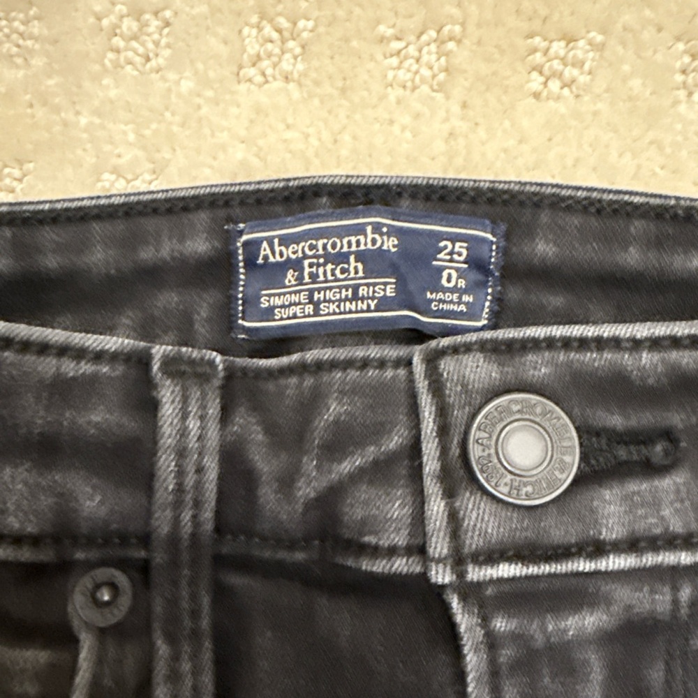 Abercrombie & Fitch Simone High Rise Super Skinny Jeans Black Women’s 25 / 0R - Picture 4 of 5